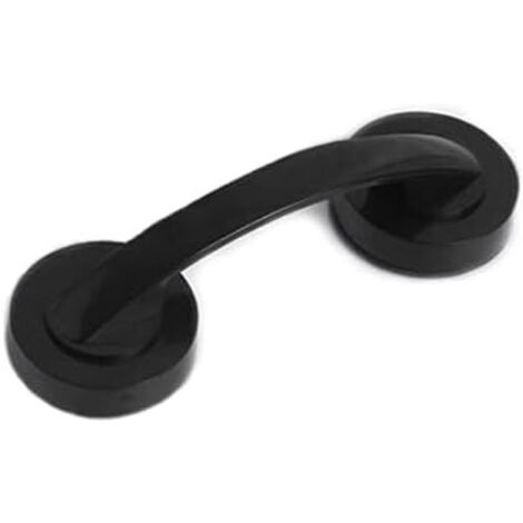 AGE Grandes poignées de porte et de fenêtre en verre, portes coulissantes de salle de bain, armoires, penderies, ventouses, poignées non marquantes, poignées d'absorption non poreuses (black) (1/5)