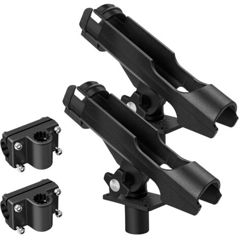 AGE Support de canne à pêche, 2pcs support pivotant multifonctionnel pour canne à pêche, accessoire de rail de repose-canne à montage latéral réglable pour bateau et kayak réglable et pivotant à 360 ° (1/5)