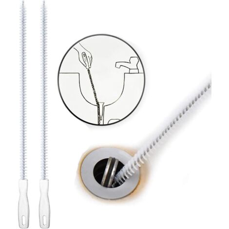 AGE Lot de 2 brosses de nettoyage pour trop-plein de nge d'évier, attrape-cheveux d'égout domestique, outil de nettoyage de soulagement de débouchage de nge (1/5)