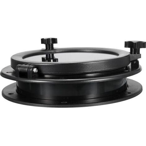 Hublot De Bateau Ouvrant Hlyjoon – 10 Pouces, Verre Trempé 4 Mm, ABS, Inox 316, Noir, étanche