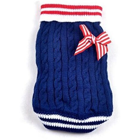 AGE Pulls Pullovers Vestes Tricots Manteaux d'hiver Chihuahuas Chiots Chatons Chats Bleu Marine M (1/3)