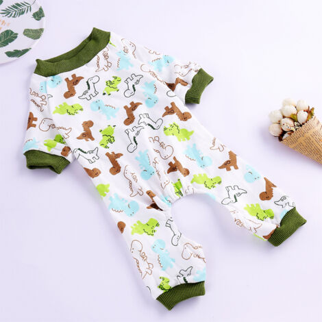 AGE Chien Chiot Coton Combinaison Chat Petit Animal Combinaison Pyjamas Vêtements Doux Pet Vêtements Maison Costume Quotidien Combinaison (L)