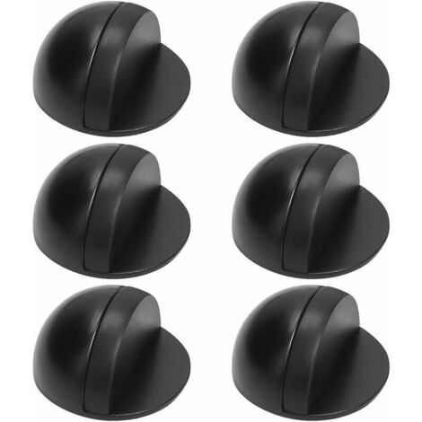 RGE BDD Butée de Porte, Arrêts de Portes, 6 Pièces Butee de Porte Adhesive, Bloc Porte adhesif Butoir de Porte au Sol Stop-Porte Adhésif pour Protéger Les Meubles, (Noir) (1/5)