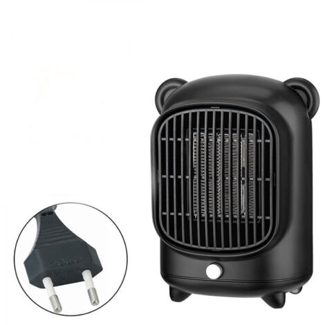 RGE Green Radiateur soufflant électrique portable en céramique PTC Petit radiateur en céramique Mini radiateur soufflant avec thermostat réglable 500 W Prise US Protection contre la surchauffe (Noir) (1/5)