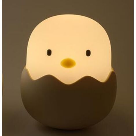 RGE Veilleuse Veilleuse pour Enfants avec Fonction de Gradation Tactile Poussin Rechargeable Veilleuse pour Enfants Kawaii Chambre de Bébé Décoration Cadeau Chambre Lampe de Chevet 10.410.411.8cm Blan
