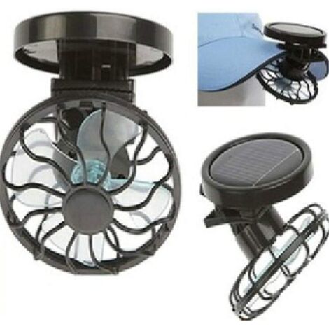 RGE BDD Été avec clip mini ventilateur solaire portable ventilateur solaire clip capuchon ventilateur avec clip petit ventilateur solaire
