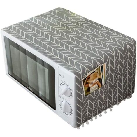 RGE Housse de Réfrigérateur,Couverture Anti-poussière pour réfrigérateur Motif Gris Micro-Ondes Couvercle supérieur Couvercle Universel pour Protection Solaire avec Sac de Rangement (1/5)