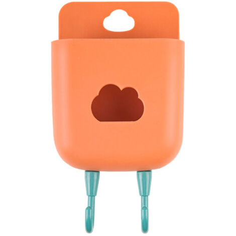 RGE Support de support de télécommande TV mural 4 pièces avec crochet pour la maison, le bureau, le téléphone portable, les écouteurs Orange (1/5)