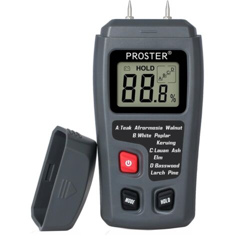 RGE Testeur d'Humidité Bois à 2 Broches Détecteur d'Humidité Numérique avec Écran LCD HD Hygromètre Bois Plage de 0-99.9 % Précision de 0.5% Résolution +/- 0.1% pour bois, buches, béton, carton (1/5)