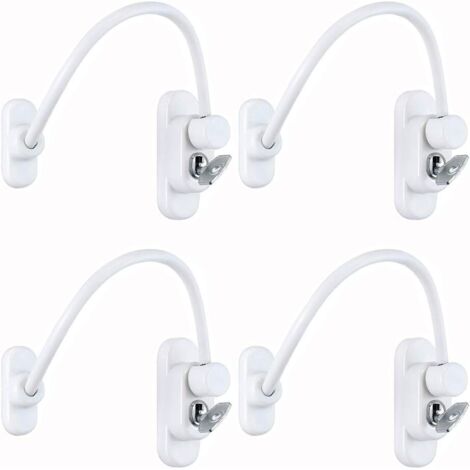 RGE Serrure de meuble 4 pièces Butée de porte de fenêtre Serrure de sécurité pour enfants pour la maison, les applications publiques et commerciales avec clé à vis, Blanc (1/5)