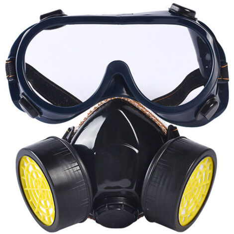 RGE Masque respiratoire réutilisable, masque à double filtration protection contre les vapeurs toxiques, masque chimique anti-poussière anti-gaz pour peinture bricolage travaux de ponçage (noir) (1/5)