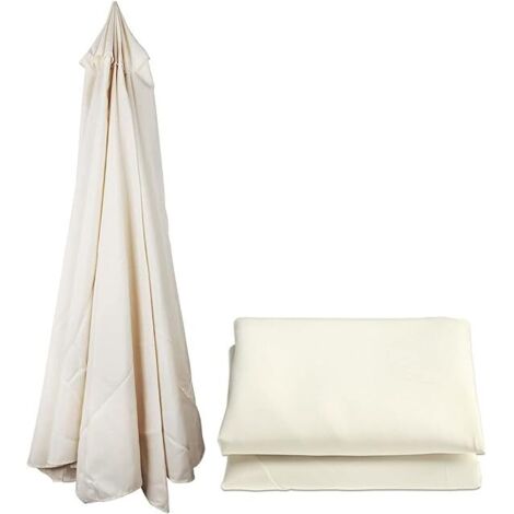 RGE Pare-soleil de rechange 8 baleines (2 m/2,7 m/3 m) Pare-soleil de rechange, tissu de rechange pour pare-soleil (blanc cassé, porte-parapluie non inclus). (1/3)