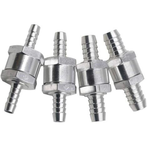 RGE 4 Pièces Clapet Anti-Retour Carburant, Clapet Anti-Retour En Aluminium, Clapet Anti-Retour Carburant Unidirectionnel Pour Carburateur Et Côté Basse Pression Des Systèmes De Carburant (4 Taille) (1/5)