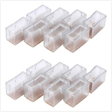 RGE Chaise Pieds Protecteur Protège jambes de chaise Embouts Chaise Casquettes Pieds rectangulaires en silicone pour Pieds De Meubles (1/5)