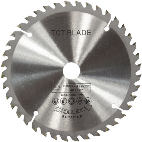RGE 165mm TCT Lame de scie circulaire Disque de coupe rotative en argent pour la coupe du bois 60 dents (1/5)