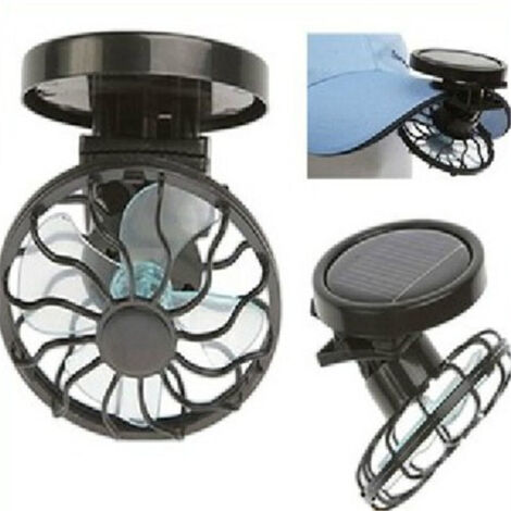 RGE BDD Été avec clip mini ventilateur solaire portable ventilateur solaire clip capuchon ventilateur avec clip petit ventilateur solaire