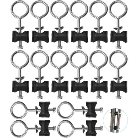 RGE BDD 18pcs vis accessoires de trampoline, vis en fil d'acier galvanisé pour la fixation du trampoline, fixation du trampoline avec entretoises, adaptées au grand trampoline et au petit trampoline (1/5)