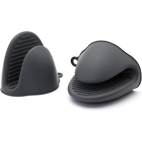 AGE Paquet de 2(1 Paire) Gants de Cuisine Silicone,Gants de Protection de Cuisine,Mini Four Gant de Cuisine pour Four, Barbecue,Cuisson,Micro-Ondes(Gris) (1/5)