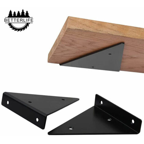 AGE étagère muraleSupport D'étagère en Triangle en Métal Flottant,Betterlife Equerre Etagere Mural Aveugles Dissimulés,Chambre à Coucher Salon Salle de Bain Bricolage Décoration Support,2 Pièces (8x10 (1/5)