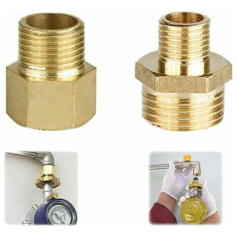 AGE Adaptateur de gaz Adaptateur de tuyau de gaz en cuivre Adaptateur de connexion de bouteille de gaz, 2 pièces (1/5)
