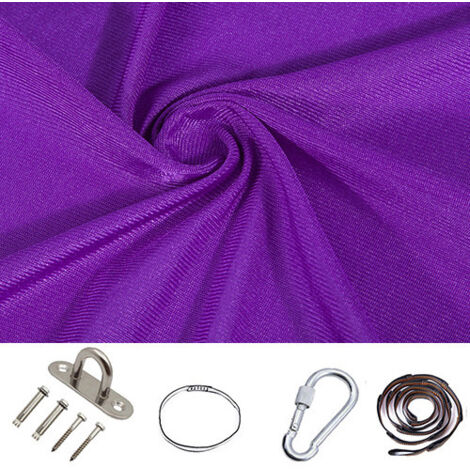 AGE Balançoire de thérapie sensorielle pour enfants, intérieur-extérieur 360 ° Hamac pour enfants balançoire élastique thérapie étreinte chaise suspendue 280150CM (Pourpre foncé)Accessoires inclus (1/5)