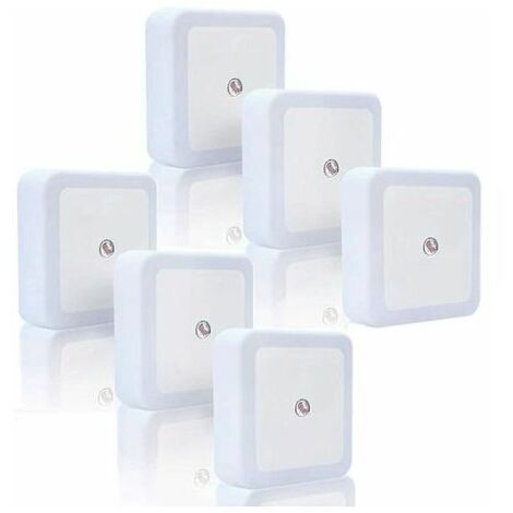 AGE 6pcs Veilleuse Lampe LED de 0.5W pour Chambre d’Enfant/Toilette/Entrée/Escalier/Couloir/Passage(Blanche) (1/5)
