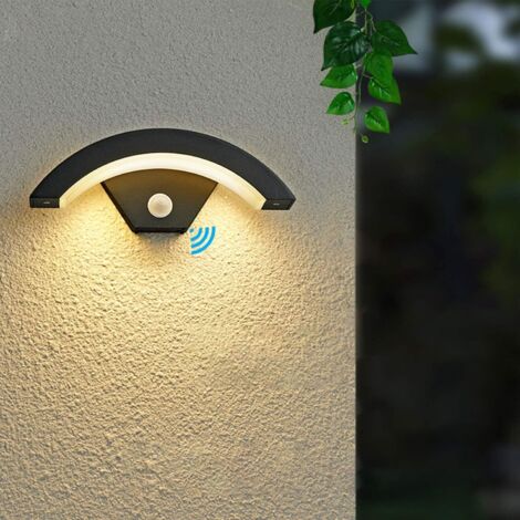 AGE Applique murale extérieure à LED avec détecteur de mouvement, lumière extérieure en aluminium, lumière extérieure de couloir de balcon de jardin de villa (1/5)