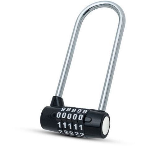 AGE Cadenas combo à 5 chiffres - serrure robuste de 148mm - facile à utiliser et à réinitialiser - petit cadenas pour casiers, extérieurs, intérieurs, conteneurs et portes noir (1/5)