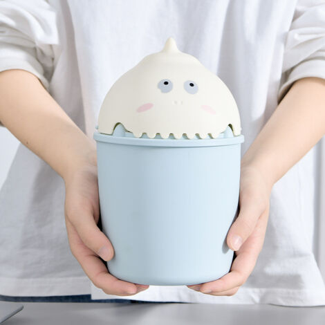 AGE Poubelle de bureau en forme de dinosaure de dessin animé créatif de mode peut mignon flip mini poubelle compacte (1/4)