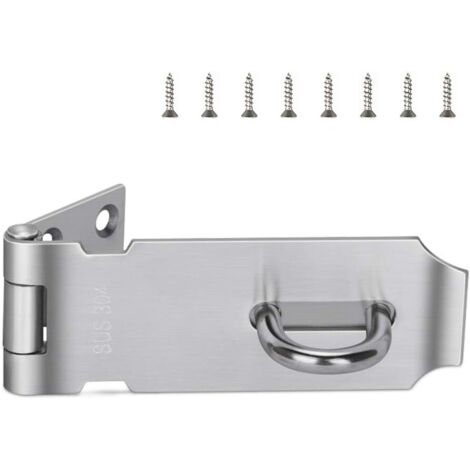 AGE 4 Pouces Cadenas Fermoir Porte De Porte, Acier Inoxydable Fini Avec 8 Pièces Montage Des Vis, Pour Portes, fenêtres, entrepôts, etc. (1/5)