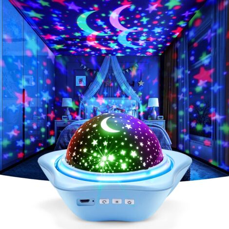 AGE Veilleuse Enfant, Veilleuse BéBé Rechargeable, Films Multiples Lampe Veilleuse Projecteur Ciel Etoile, 12 Couleurs Veilleuse Etoile Projection, Kawaii Deco, Cadeau Bebe Garcon Fille, Cadeaux de No (1/5)