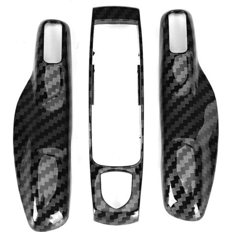 3 pièces/ensemble en Fiber de carbone Style clé de voiture revêtement d'habillage adapté pour Porsche Cayman/Macan/Boxster (1/5)