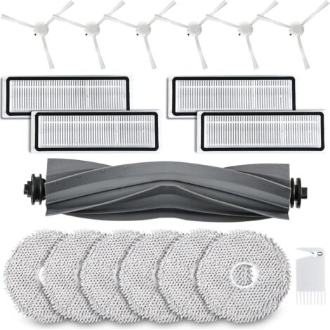 Lot de 18 accessoires pour robot aspirateur Dreame L10s / L10 Ultra / L10 Prime avec 1 brosse principale, 6 lingettes, 4 filtres, 6 brosses latérales, 1 brosse de nettoyage (1/5)