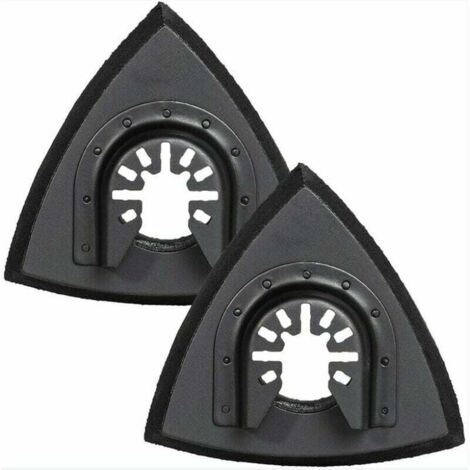 Patins de ponçage triangulaires 90mm - Plateau de ponçage pour outil multifonction oscillant pour ponçage du bois, 2 pièces (1/3)