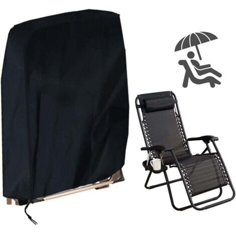 Housse de Protection pour Chaise Longue Pliante, Housse Transat Jardin Anti-UV, Imperméable, Anti-poussière, 210D Oxford Housse Relax Jardin pour Chaises Longues, Fauteuil Relax (96x85cm)