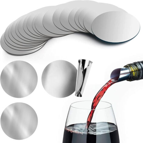 50Pcs Vin Pourer Disque, Verseur De Vin En Aluminium, Anti Goutte Aluminium Foil, Disque Flexible Anti Goutte, Disque De Vin, Feuille De Vin Verseur, Convient Aux Restaurants, Hôtels, Bars (1/5)