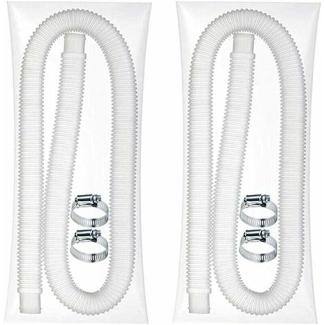 Tuyau flexible de piscine universel – Tuyau de rechange pour piscine hors sol – 2 tubes de pompe à filtre souple avec 4 pinces métalliques (diamètre : 32 mm, longueur : 1,5 m) (2 pièces) (1/5)