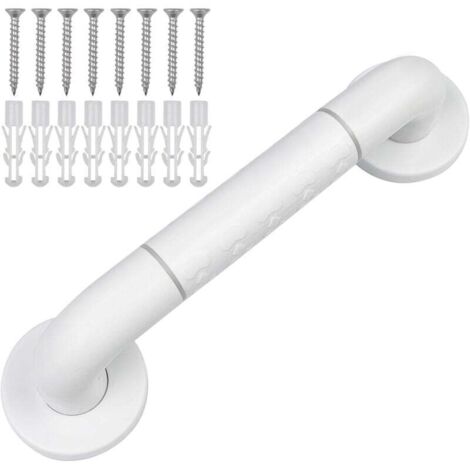 Barre D'appui WC, Barres D'appui de Salle de Bain avec Antidérapante, Poignée de Acier Inox, de Maintien Douche avec Cercles lumineux-avec Bride de Recouvrement,30 CM (1/5)