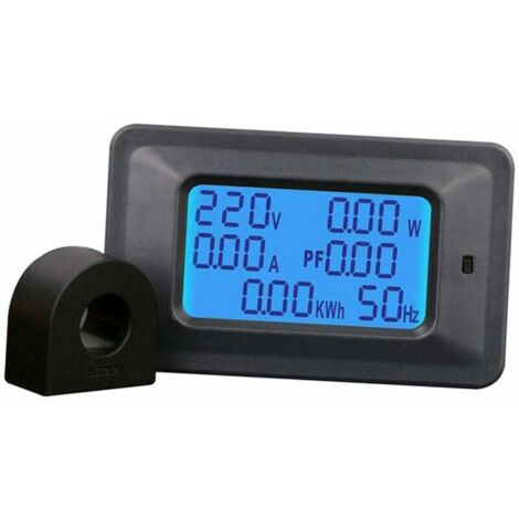 Indicateur de consommation électrique Compteur électrique domestique multifonctionnel, compteur watt-heure, compteur de tension et de courant à affichage numérique AC, moniteur de puissance - 100A (1/5)