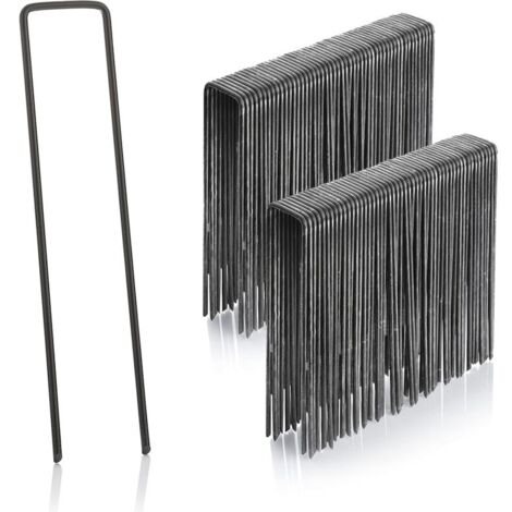 lot de 100 piquets de fixation en acier 3 mm, 150 mm long, 40 mm large (1/4)