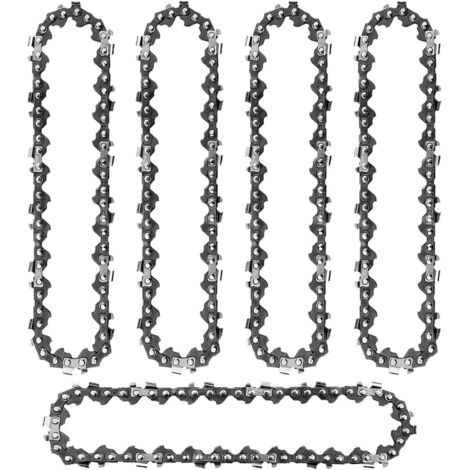 Aiperq – Lot de 5 chaînes de tronçonneuse 15,2 cm – 37 maillons d'entraînement – Pas LP 6,35 mm – Acier pour coupe précise (1/4)