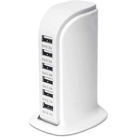 Osqi – Chargeur USB 30W à 6 ports – Smart Detect pour charge rapide – Compatible iPhone, Galaxy, tablettes – Sécurité renforcée (1/5)