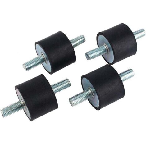 4pcs M10 40 x 30 Isolateur de Caoutchouc Anti-vibration Supports Anti-vibration à Double Filetage avec Vis (1/4)