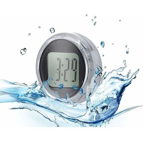 Noir Montre de moto étanche thermomètre, auto-adhésif montage de sortie d'air de voiture Affichage de la température extérieure avec écran LCD (1/4)