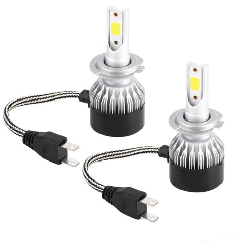 2 pièces de kit phare LED mini voiture ultra-lumineux 55W 6000K pour H7,de DEBUNS