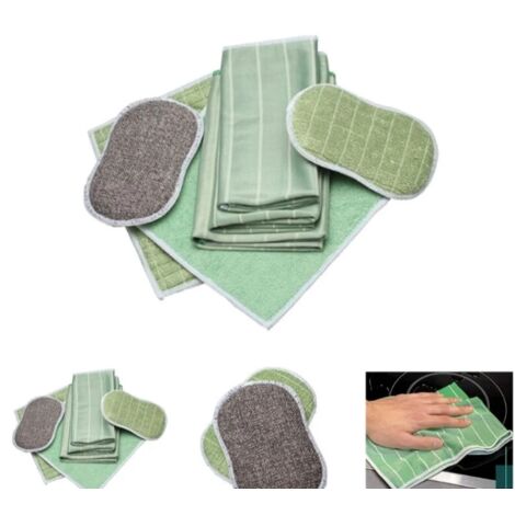 Lot de 6 Chiffon Bambou Microfibre pour Vitres Miroirs Carreaux Carrosserie Microfibre Bambou Vitre Ménage Salle de Bain (1/5)
