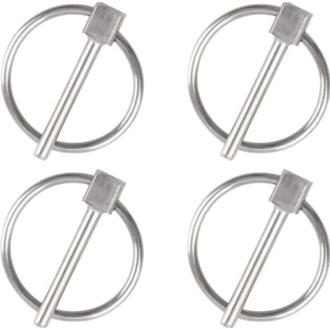 Goupille de sécurité, 4PCS Dia 3mm en acier inoxydable Goupille de sécurité ronde Goupille de verrouillage de remorque Goupille de fixation de Lynch pour piste, ferme, pelouse,de (1/5)