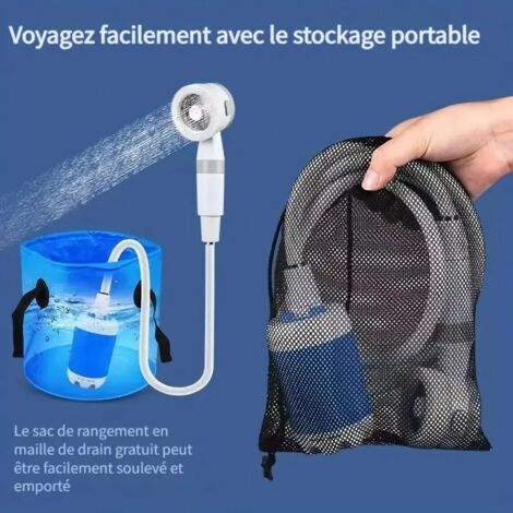 Douche de camping, pulvérisateur d'eau multi-usages avec 2 modes de pulvérisation pour le bain des animaux, le lavage de voiture, la randonnée, la plage, les voyages, les camping-cars (1/5)