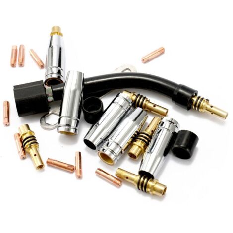 Lot de 24 consommables pour poste à soudure MIG – Électrodes, embouts et coudes pour chalumeau 15AK (1/4)