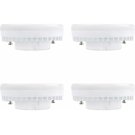 Ampoule LED GX53 9W, Blanc Froid 6000K, 120°, Équivalent Lampe CFL GX53 15W-18W, 900LM, Non-dimmable, Spot LED Encastrable pour Meuble Cuisine/Plafond/Armoire, Lot de 4 (1/5)